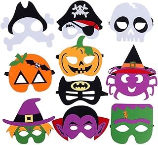 USUKUSI 10 PCS Halloween Masks Party cartoon Design Felt Cosplay Mask Masqueradeï¼ŒHalloween Masks Dress-Up Party Accessory Theme Birthday Party Supplies