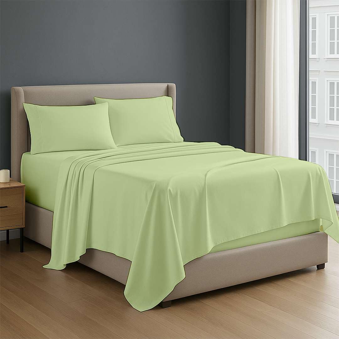 NON Sticky cotton Premium 4 Piece Egyptian Cotton Fitted RV Short Queen 60" x 75" Sheet Set, Hotel Quality Bedding, Camper Sheets, 30" Extra Deep Pocket, Sage Solid