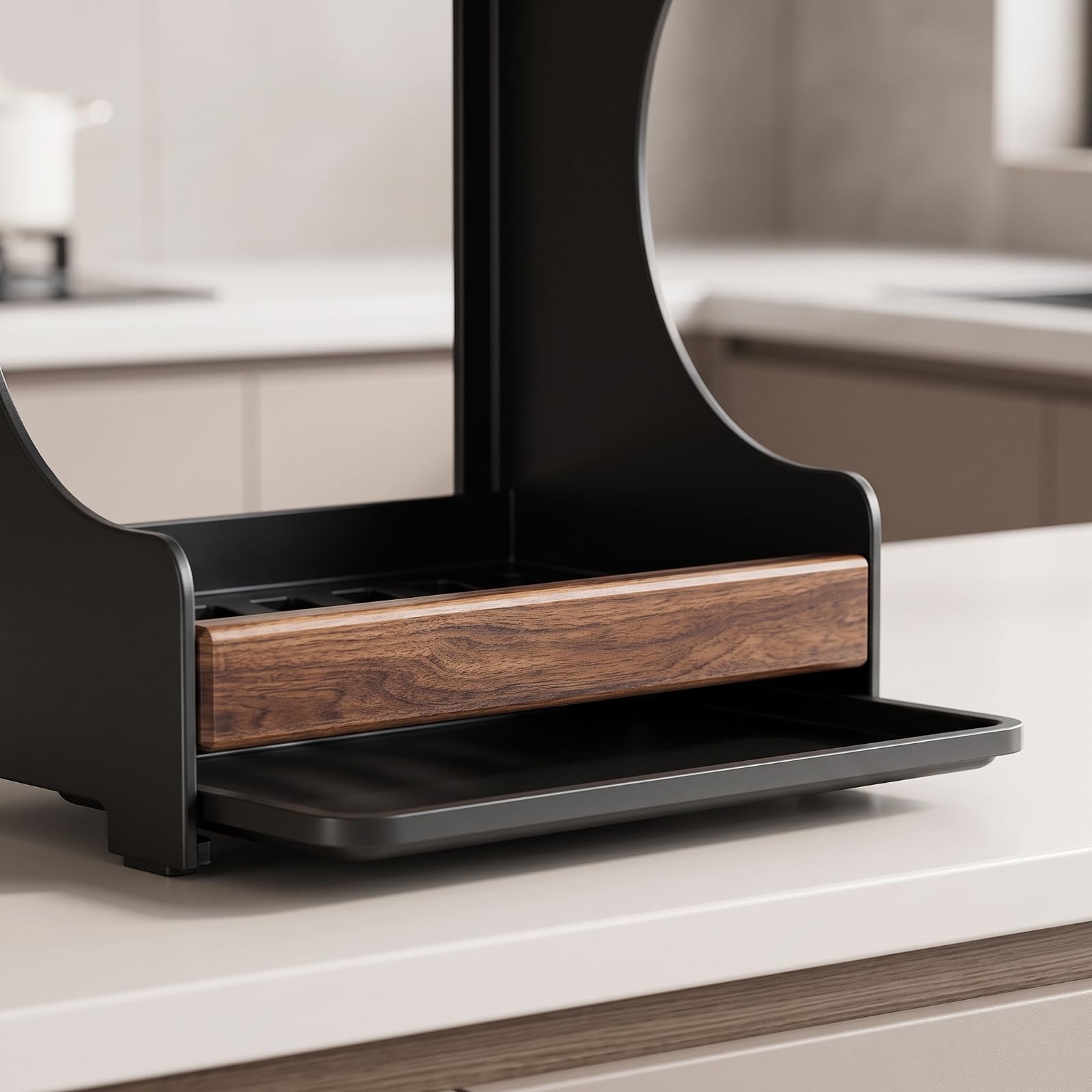 Colcolo Escurridor de Platos de Encimera Escurreplatos de Cocina de Dos Niveles Bandeja de Goteo Extraíble Laterales Resistentes y Adecuado para Hogares