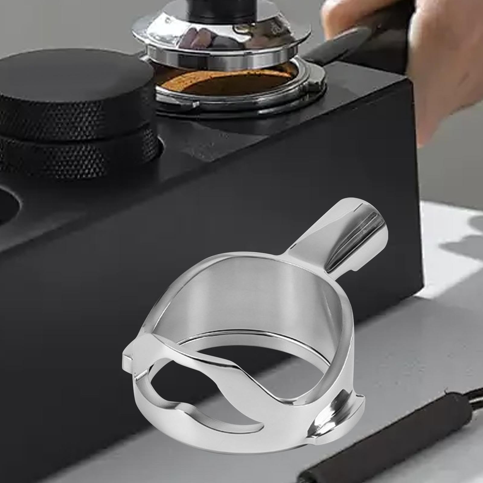 F Fityle Piezas de repuesto de portafiltro sin fondo de 58mm, accesorios, cabezal de grupo de portafiltro para máquinas de café expreso E61, suministros para, Sin fondo