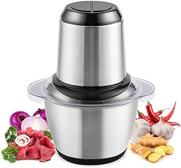 SHANIX IMPEX� Meat Grinder Food Processor With Steel Bowl Steel Body Vegetable Chopper 250W 2L Stainless Steel Heavy Kitchen Food Chopper Mixer Blender (Silver)