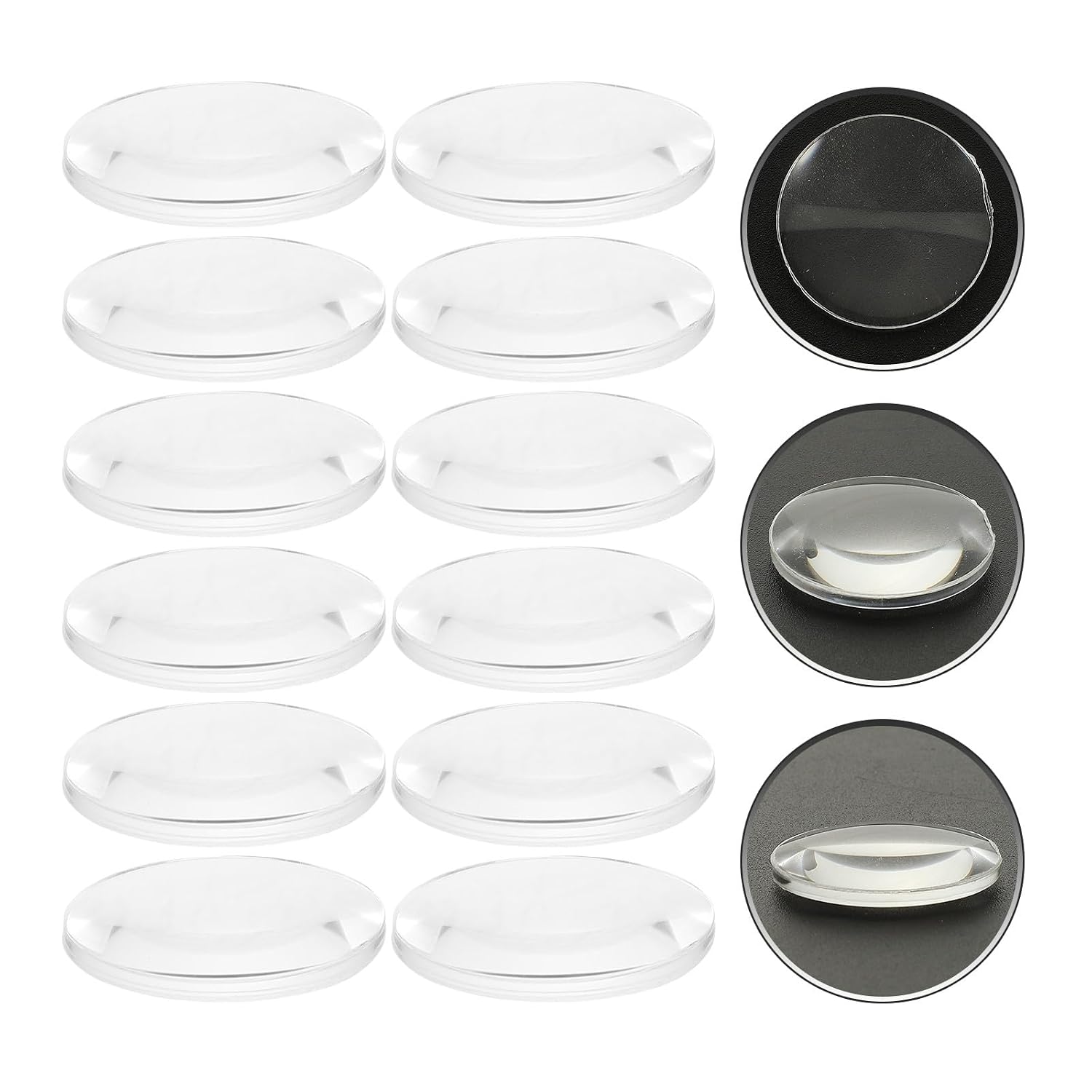 60pcs Double Convex Convex Lens Acrylic Optical Lens Science Teaching