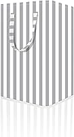 Vista 1 de Cesta grande para la ropa sucia, 75L impermeable, cesta plegable con asas extendidas para ropa en el dormitorio familiar (rayas verticales grises)