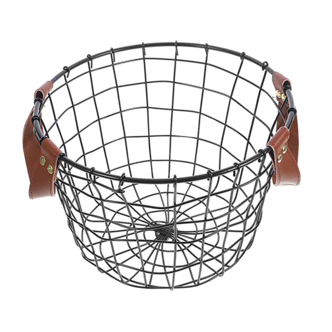 INOOMP Runder Feuerholzkorb aus Eisen im Landhausstil mit Großem Fassungsvermögen und Griff Vielseitiger Aufbewahrungskorb für Outdoor und Garten