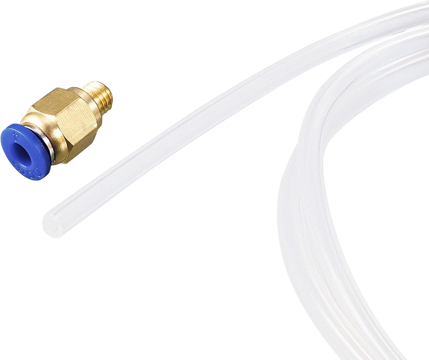 MECCANIXITY Pneumatic PTFE Air Tubing Hose Kit 4mm OD 2mm ID 1M Length Clear with M6 Quick Fitting
