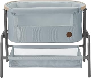 Maxi-Cosi Iora Co-Sleeper, Infant Bedside Sleeper Crib, Large Storage Basket, Height Adjustable, 0-6 Months, Beyond Grey, 2 Year Warranty