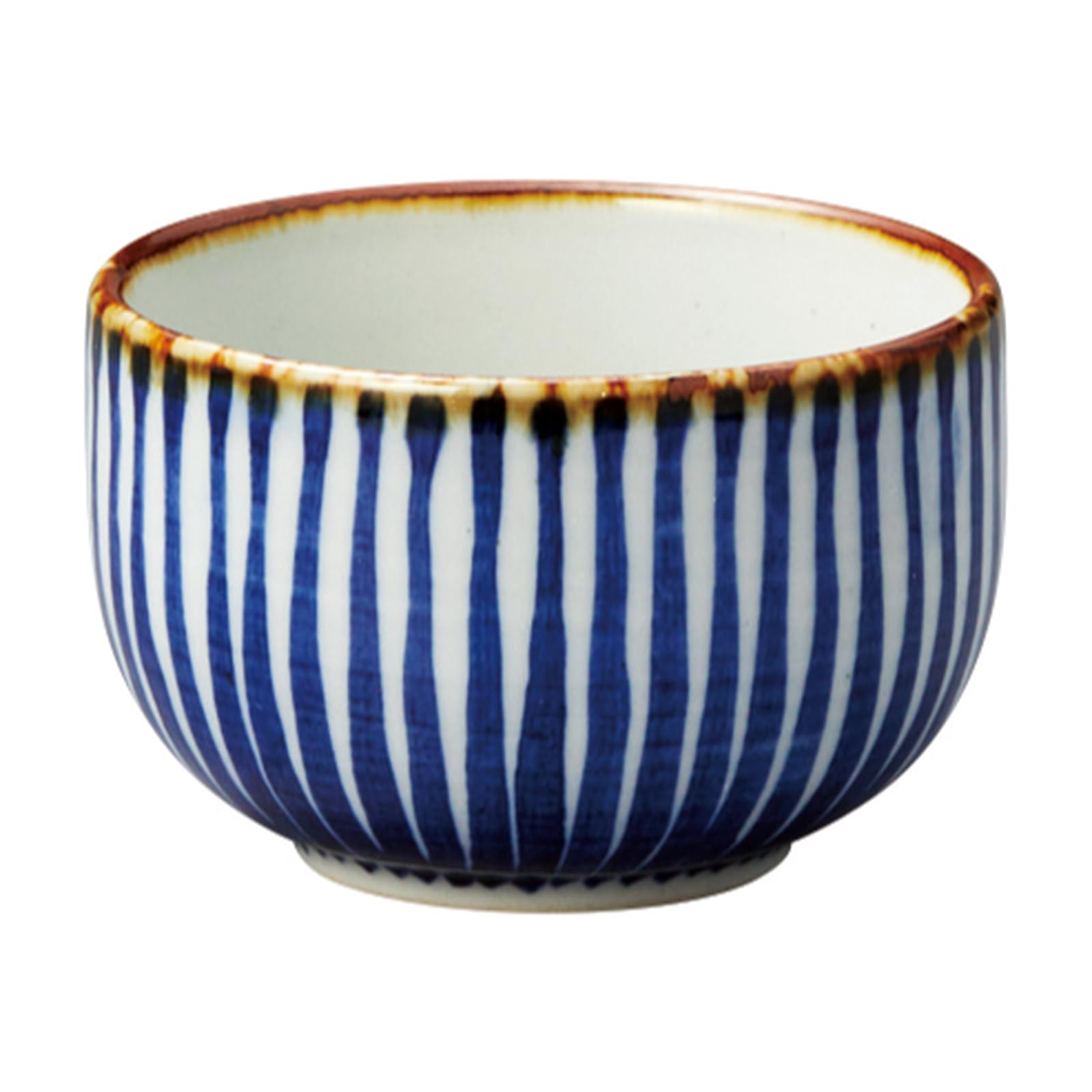 Amazon｜萬古焼 藍十草 湯呑み せん茶碗 カップ コップ 直径約7.5×高さ