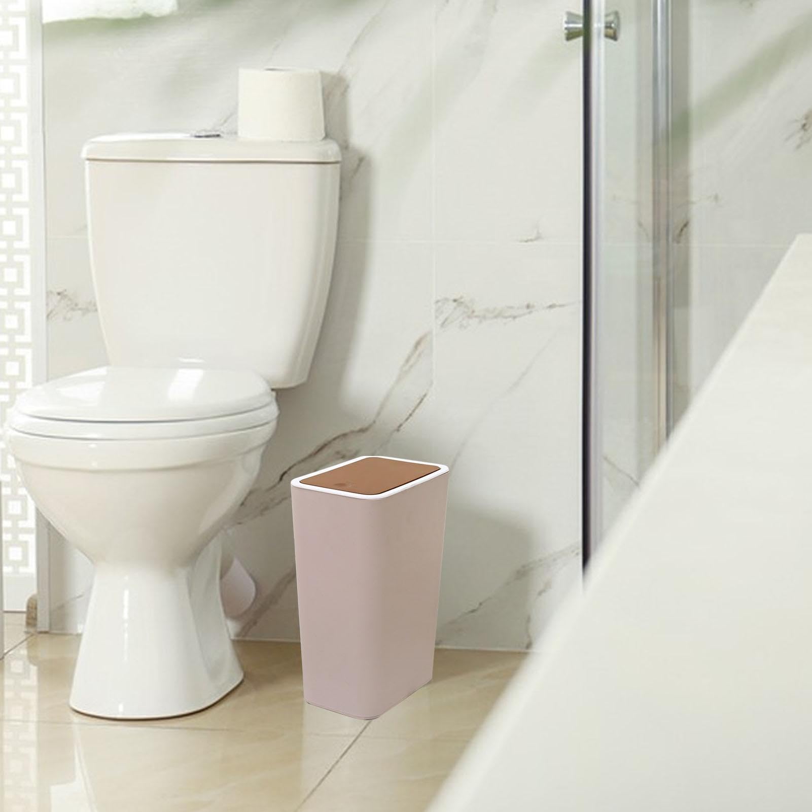 Umtiti Pattumiera da 10 litri con coperchio pop-up. Piccola pattumiera con coperchio, cestino per la spazzatura per cucina, camera da letto, ufficio, bagno, 3 pezzi BK-3 pezzi