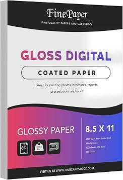 Double-Sided Gloss Digital C2S Paper Perfect for Color Laser Printing, Design Proposals, Flyers, Brochures | 8.5 x 11 | 100lb Text 40lb Bond | 96 Bright | Acid Free, Glossy Coated | 100 Sheets