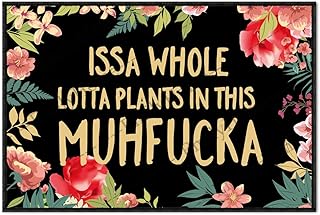 ZUYOENCO Front Door Mat Indoor Entrance, ISSA Whole Lotta Plants in This muhfucka Front Door Mat Funny Welcome Mats for Front Door Indoor Outdoor 23.6X15.7 Inch
