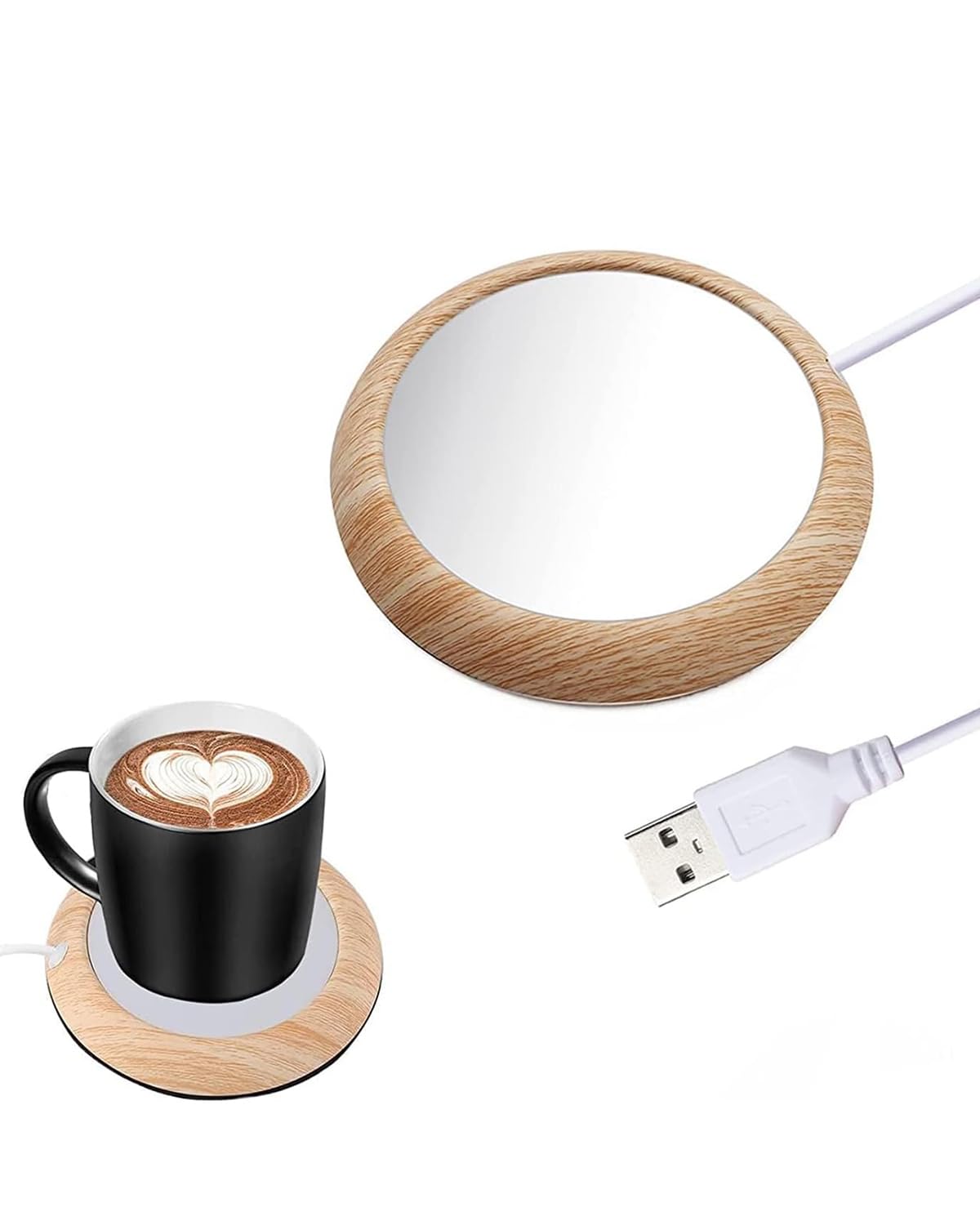 MYMULIKE Riscaldatore per tazze da caffè - Scaldacazze, con USB, per tè, acqua, latte per scrivania, scalda tazze da caffè da scrivania casa, ufficio