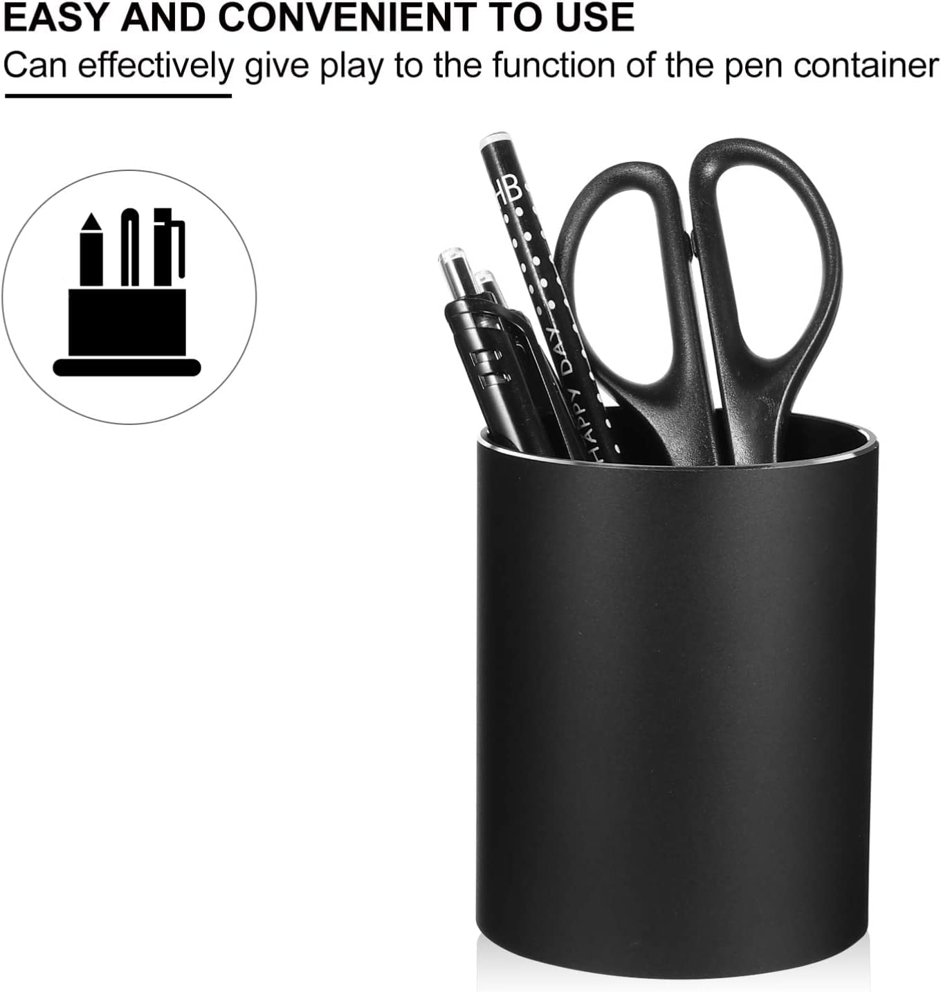 Porte-stylo Pot à crayons Fournitures de bureau Organisateur de stockage Conteneur de bureau Topper Bureau Topper Porte-stylo en alliage d'aluminium Porte-crayon rond Porte-gobelet Stylo Organisateur