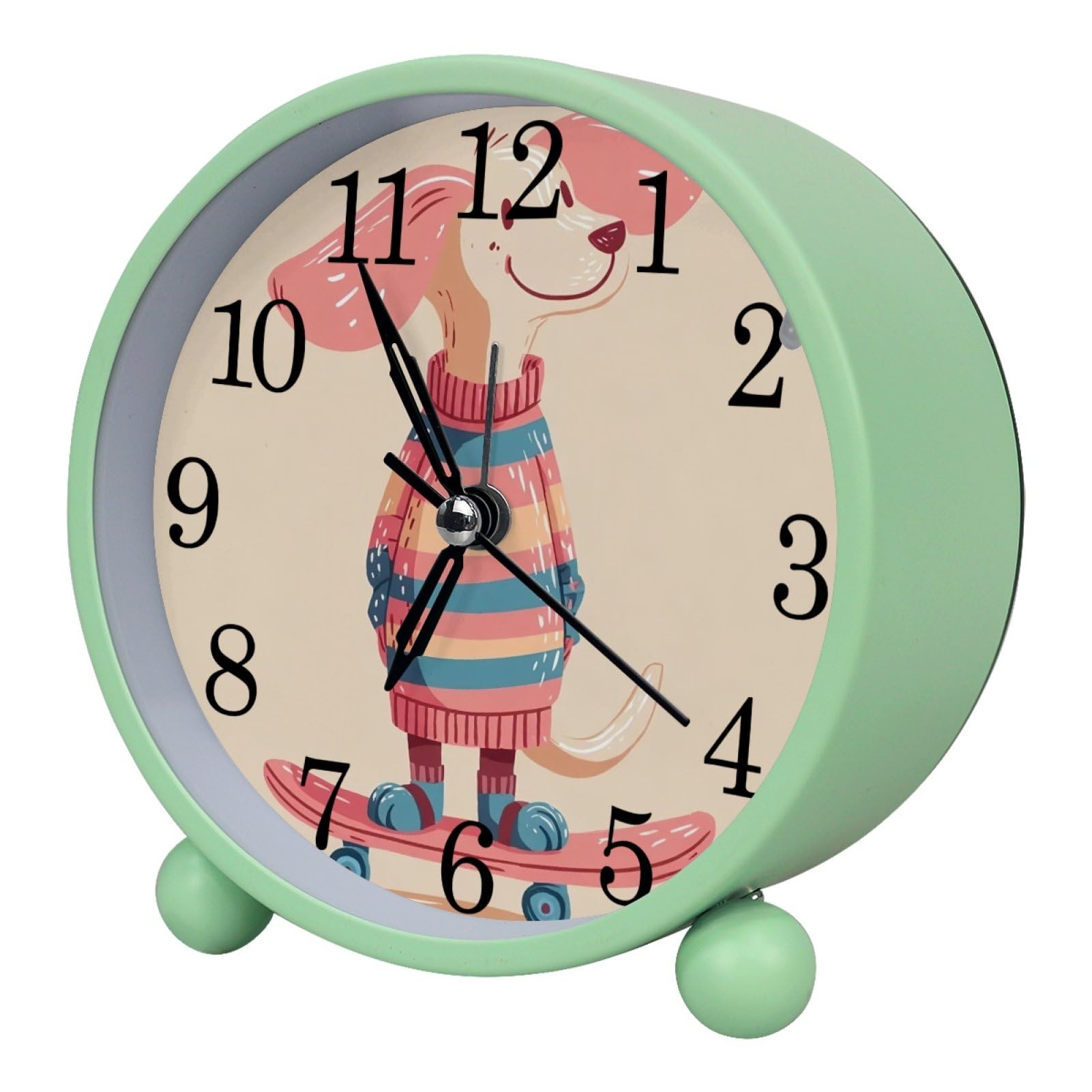 etoenbrc Watercolor Butterfly Silent Analog Alarm Clock Small Battery Operated Clock Slient Plastic Table Clock for Living Room Bedroom Color116