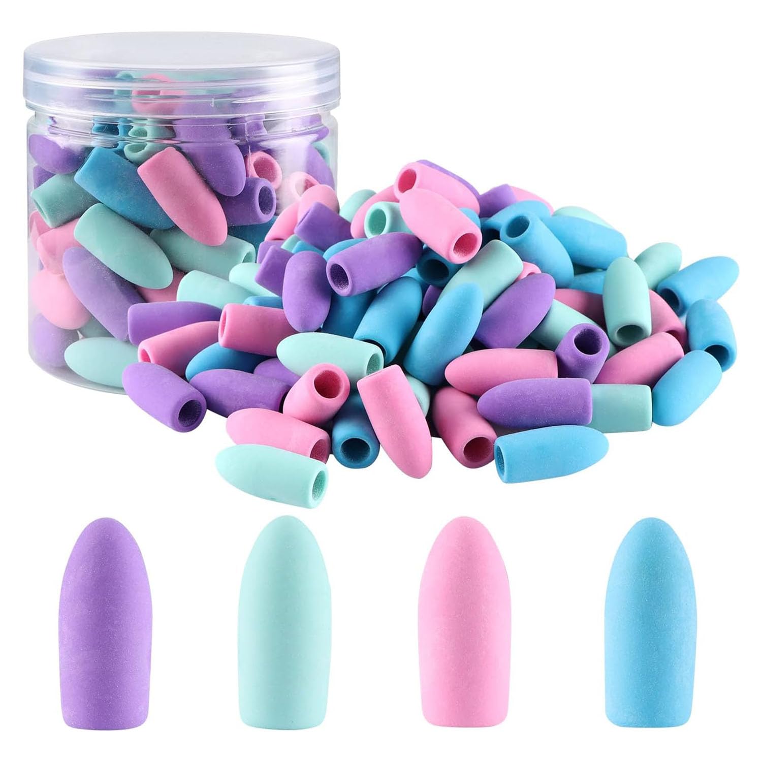 50 Pcs Pencil Erasers, Pencil Top Erasers, Pencil Erasers Toppers,Cap Erasers,Pencil Top Erasers for Kids,Pencil Top Erasers Bulk