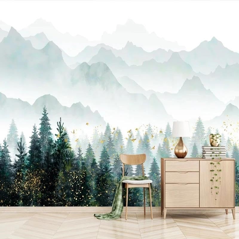 Papier peint mural 3d paysage pour masquer un mur dégradé