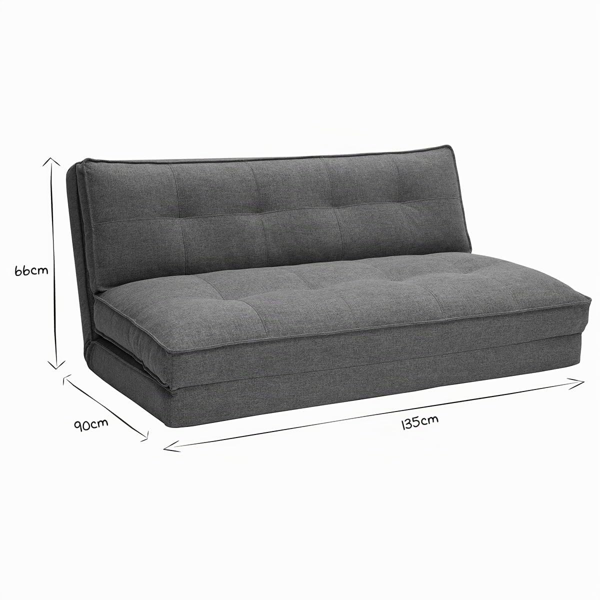 Miliboo Chauffeuse 2 Places Convertible en Tissu Vert de Gris Sally