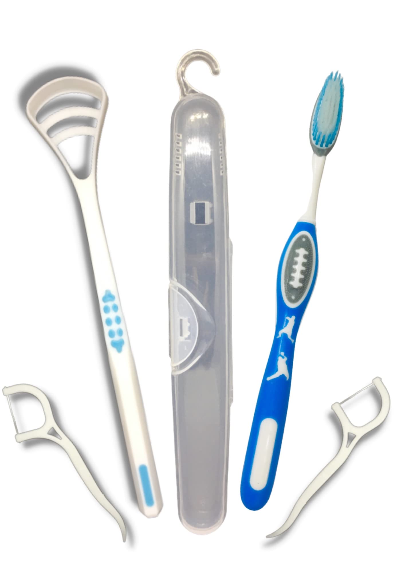 BigBro Manual Toothbrush With Extra Soft Bristles 1Pc + Toothbrush Case Cover 1Pc + Plastic Flexible Tongue Cleaner 1Pc + Dental Floss 2 Pcs For Adults Women And Men (Super Saver Utility Pack),Blue (B0B2WLMNMB) Amazon Price History, Amazon Price Tracker