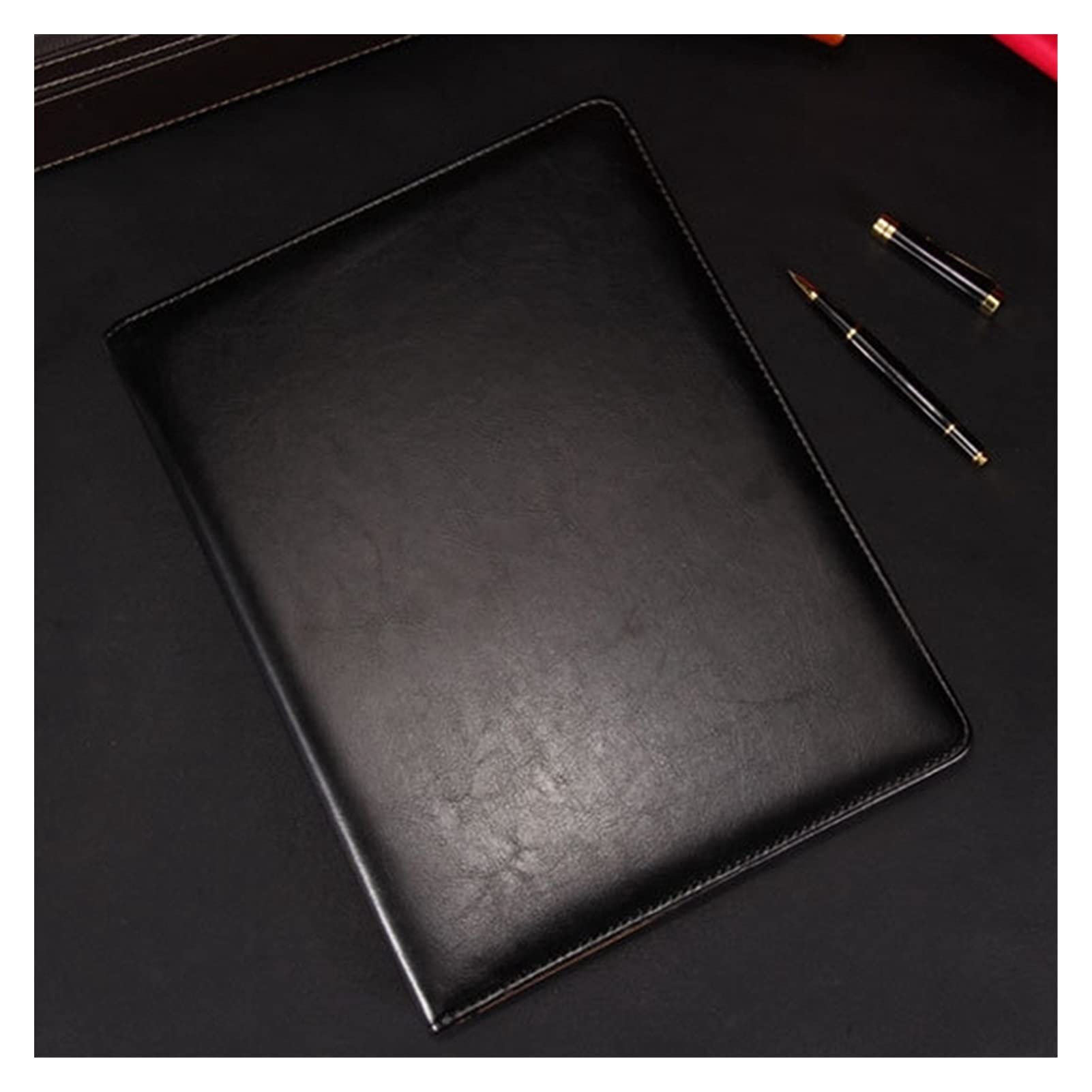Liudan Podkładka schowek wielofunkcyjny wypełniający folder na dokumenty szkolne materiały biurowe organizer skórzane portfolio czarna podkładka biurowa