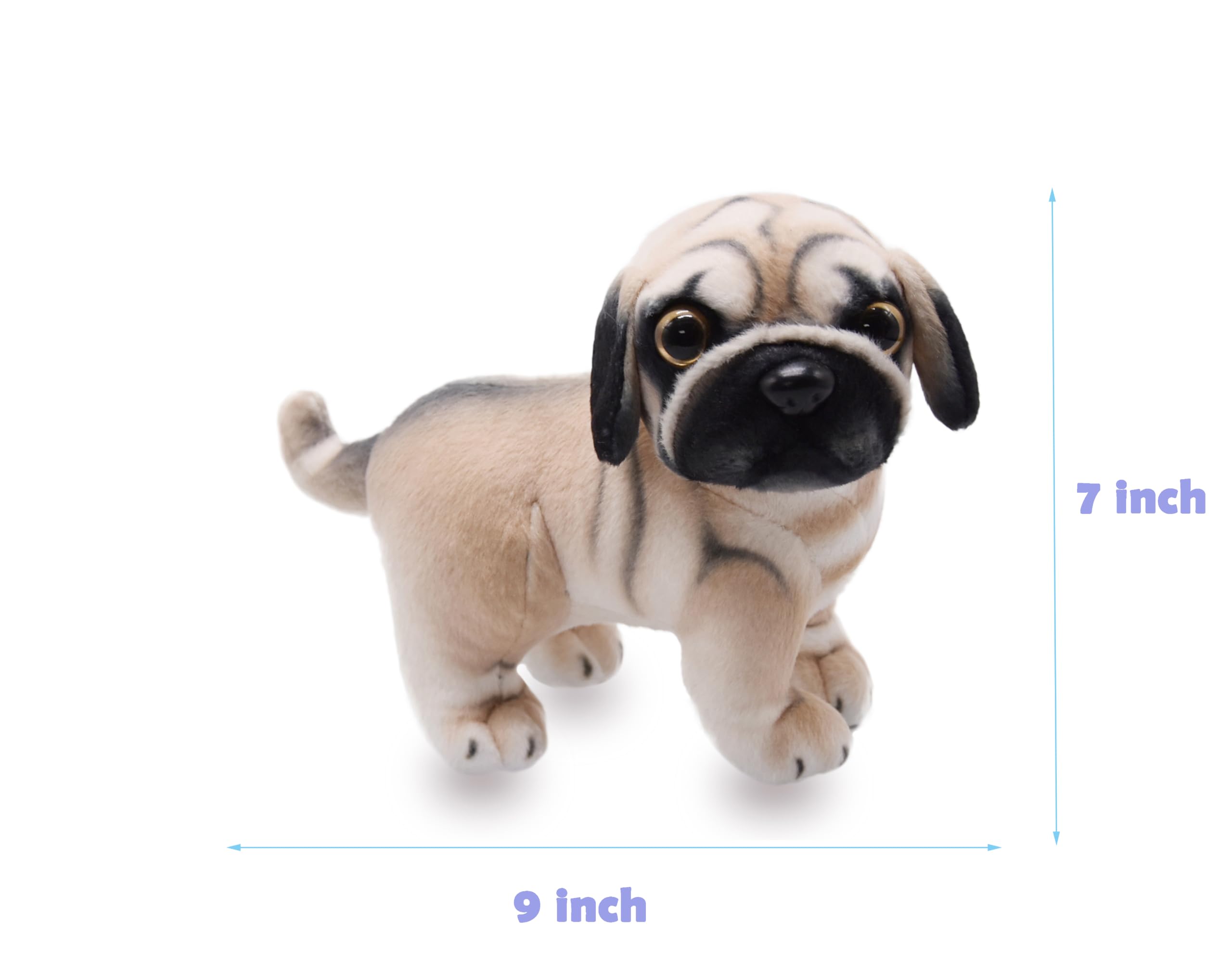 Amazon.co.jp: YONLIT 本物そっくりのパグ 犬 ぬいぐるみ 動物
