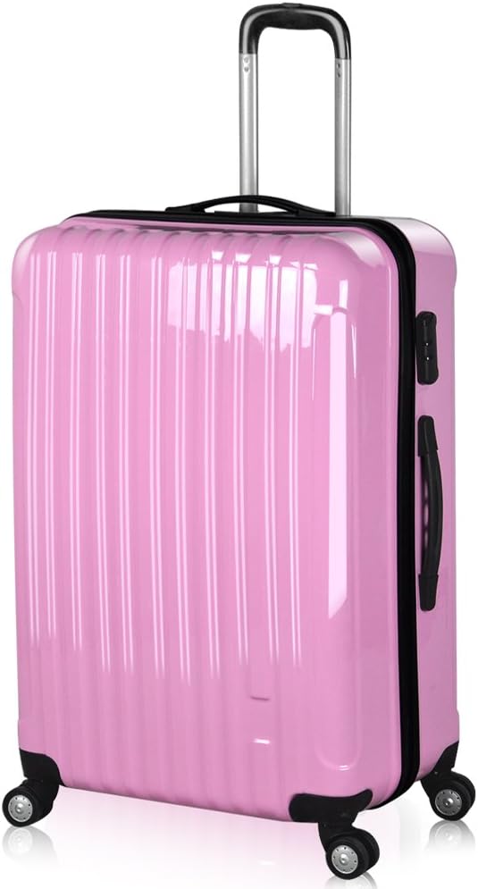Popamazing Hard Shell PC 4 Wheel Rolling Suitcase Super lightweight