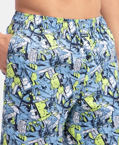 Image of Jockey NY07 Men's Super Combed Cotton Satin Weave Printed Boxer Shorts with Side Pocket