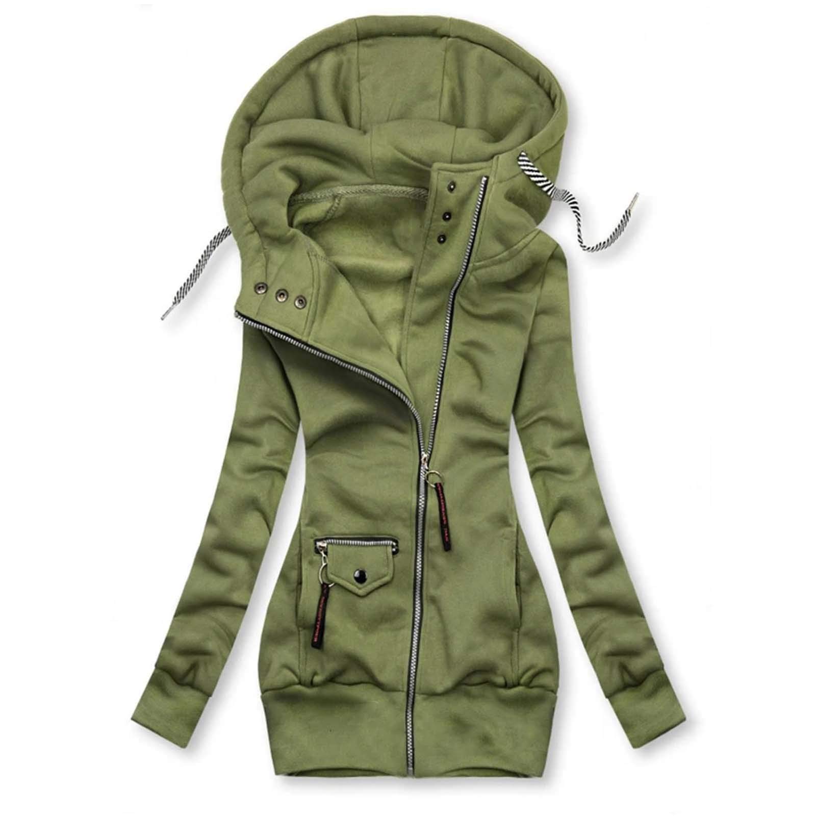 Damen Pullover Mantel mit Kapuze schlank Stitching Fashion-Jacke für Frauen Auszug Außenbekleidung Damenmantel