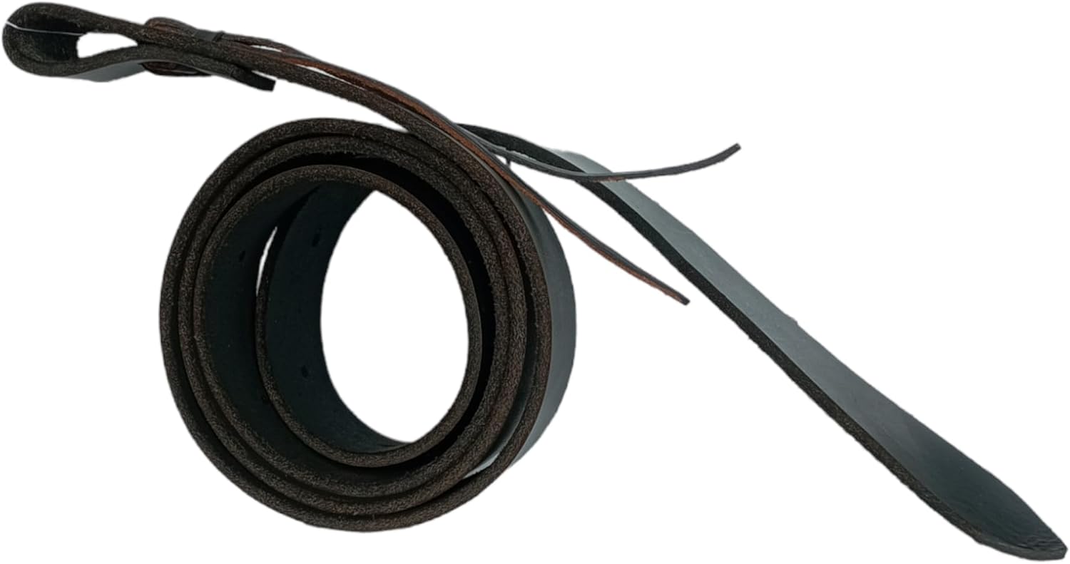Raavils 6' Foot / 72'' inches Black Latigo Leather Saddle Cinch Tie Strap