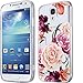 Galaxy S4 Case,Samsung Galaxy S4 Case with Flower,LUOLNH Slim Shockproof Clear Floral Pattern Soft Flexible TPU Back Cover for Samsung Galaxy S4 I9500 I9505 (Purple)