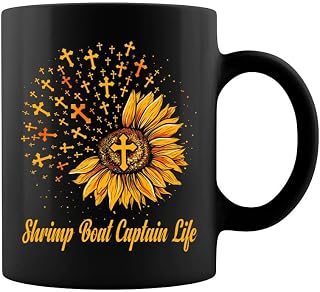 Shrimp Boat Captain Life Sunflower Mug - Two Sides Printed