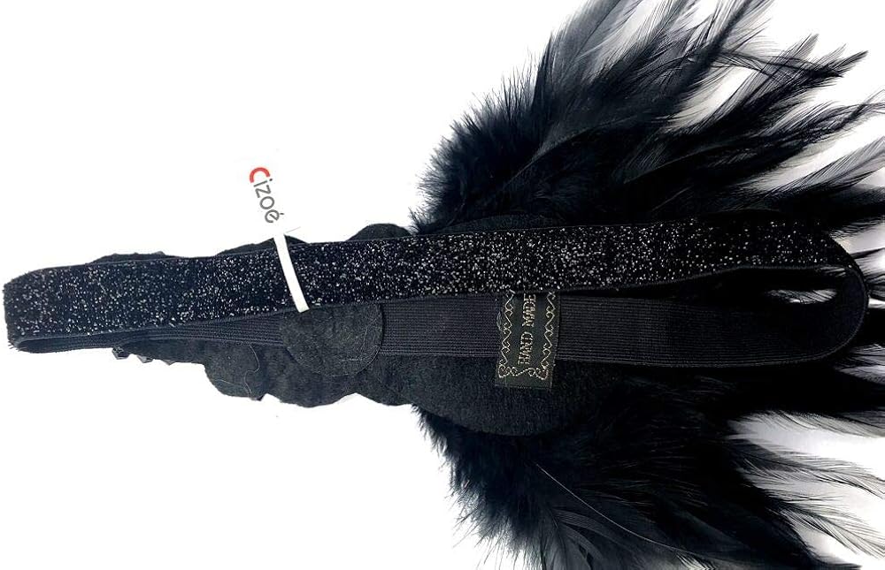 Cizoe Women's Vintage Feather 20S Headpiece 1920S Flapper Headband Roaring, Black : Clothing, Shoes & Jewelry
