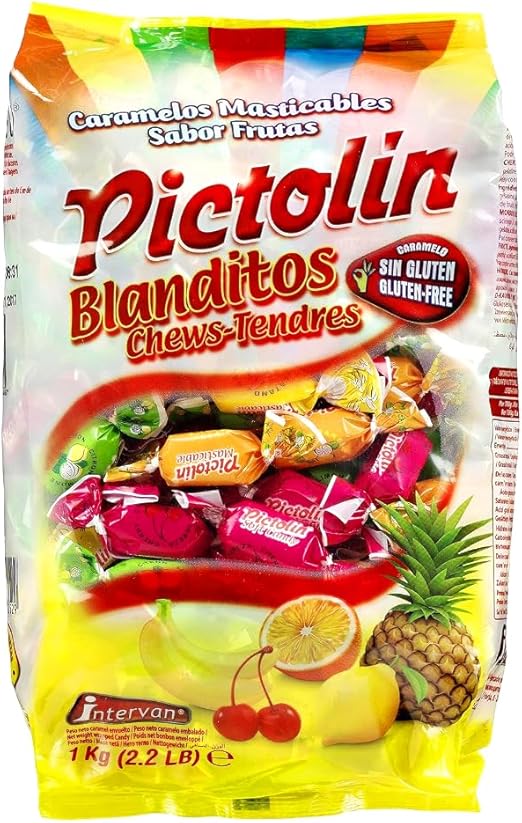 Pictolín Blanditos - Caramelos masticables sabor frutas en bolsa de 1 kg