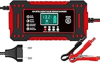 Carregador de Bateria Inteligente 12V 6A, Display Digital, Bivolt, para Carro, Moto e Caminhão, com Proteção Contra Superaquecimento