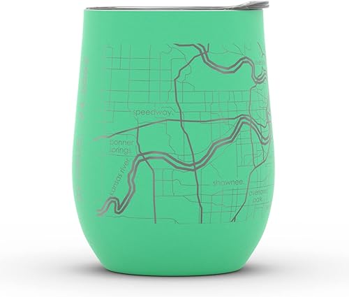 Vista 334 de Well Told Lexington Kentucky Map - Vaso de vino aislado con grabado de mapa de Kentucky, taza de acero inoxidable grabada (12 onzas, verde domingo)