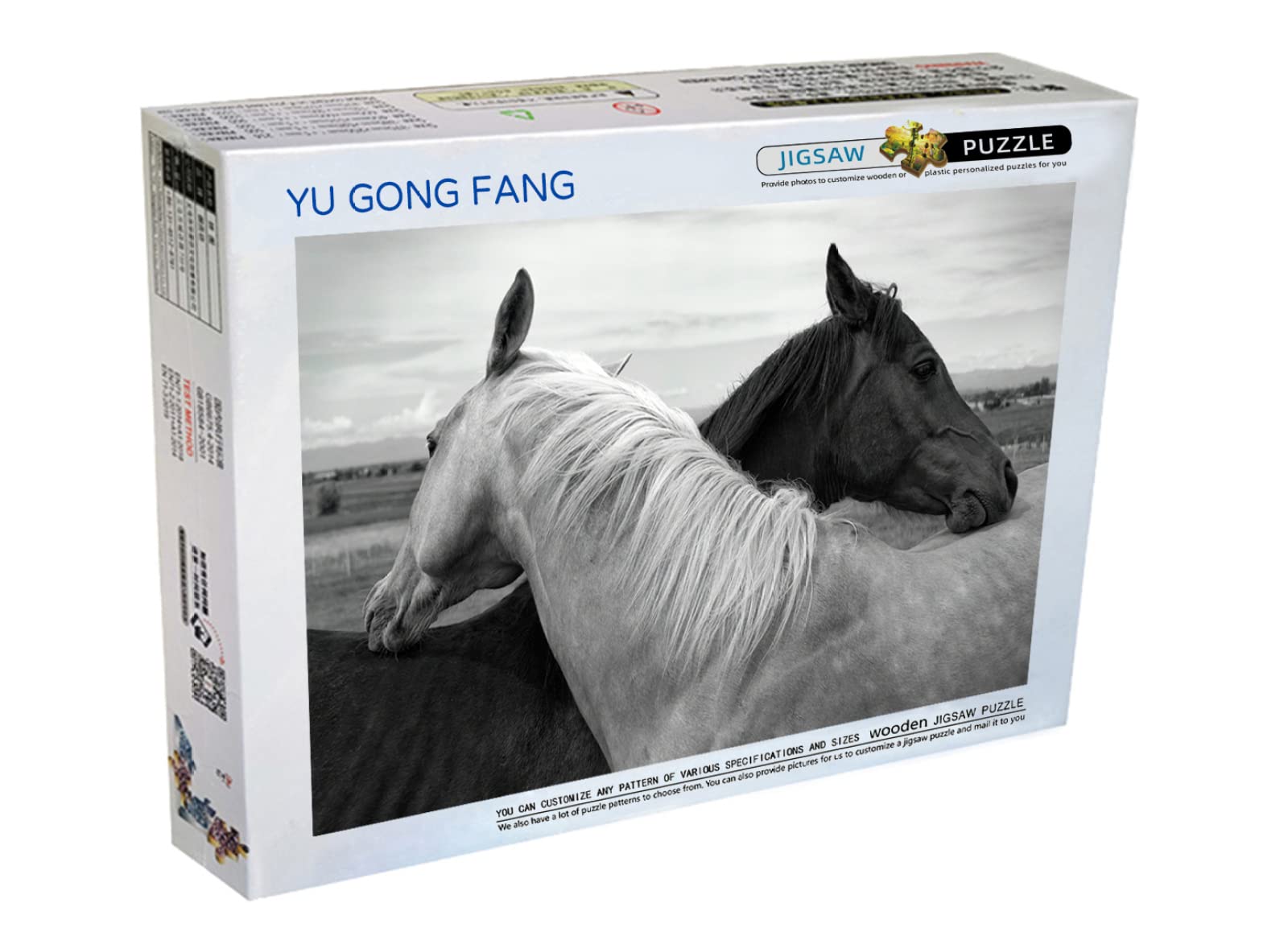 Puzzle für Erwachsene, 1500-teiliges Puzzle, Schwarz-Weiß-Pferd, Herausforderung, Puzzle-Set, Kinderpuzzle, Spiel, Unterhaltung, Geschenk