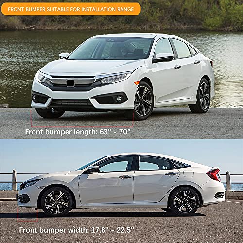 Keepdsgn Front Bumper Lip Splitter Compatible With Honda Civic Accord Hr-V Malibu Mitsubishi Lancer Mazda3 Mk5 Mk7 Gti - Gloss Black,Red Tongue #TOP4