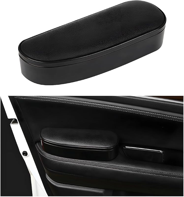 Apoio de braço para porta Yourkar com porta-objetos e tampa deslizante – Preto, Style 2