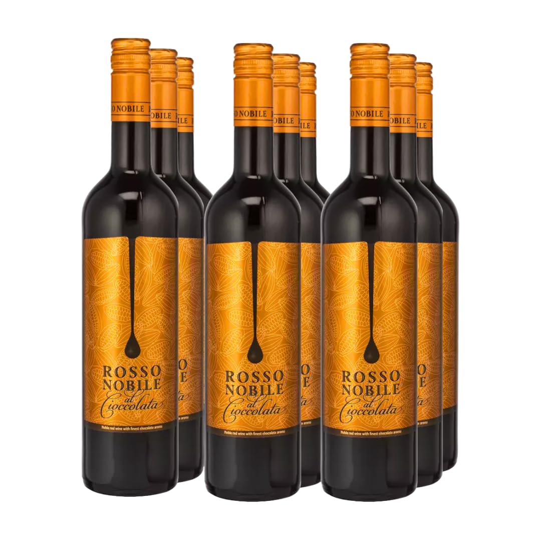 Rosso Nobile al Cioccolata | „Süßer Schokowein“ Weinpaket | 9x 750ml | Ideal für gemütliche Abende | Schokoladiger Rotwein | Exklusives Set