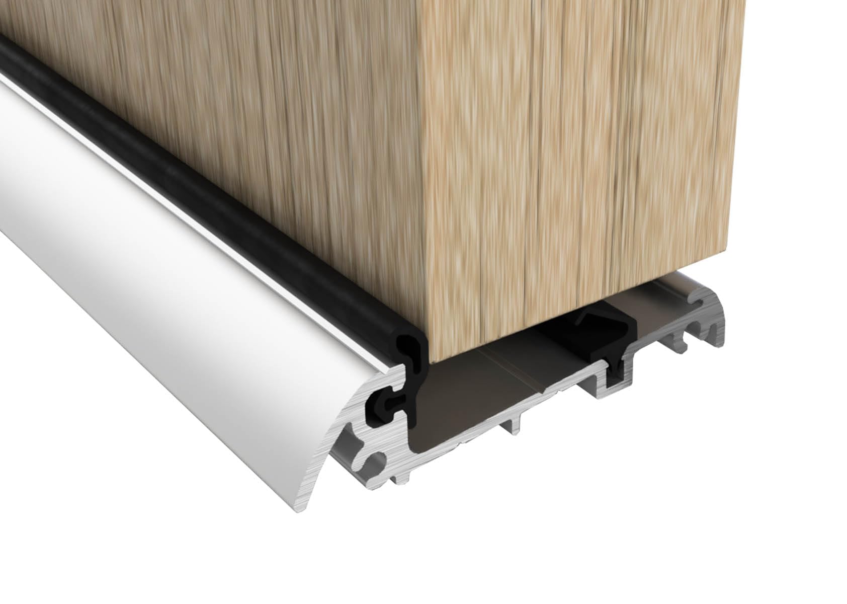 Stormguard Slimline Door Bottom Threshold Weather Seal Level Access Mobility Compliant 15mm high Wind Water and Draught Proofing (Aluminium)