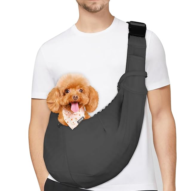 PetLoft Transportin Perro Pequeño,Bolso Bandolera para Perro,Ajustable Bolsa de Hombro Cruzada para Perro…