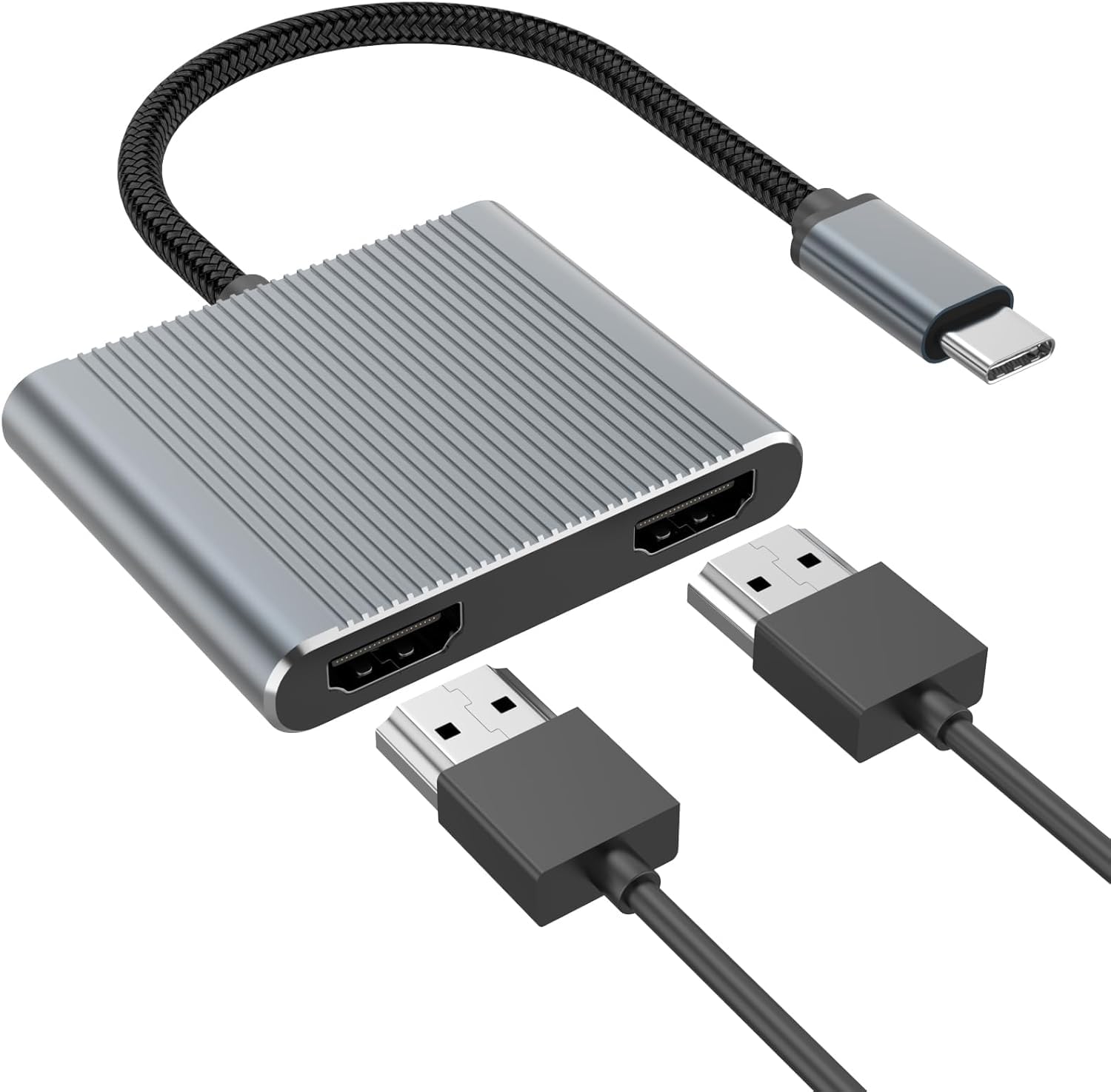 Tobo USB C to Dual HDMI Adapter,Dual Monitors Adapter 4K@30Hz Digital Adapter Sync Screen Connect Compatible for Phone 16 15 Pro Max Galaxy Pixel iPad Ma-Book-image-13