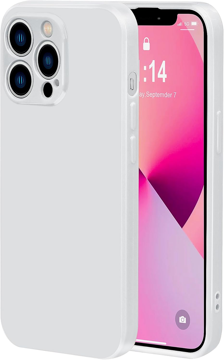 Designed for iPhone 15 Pro 6.1 - inches Phone Case TPU Materials Sensitive Keys Soft Lens Protection Slim Light Dust Prenvention for Women Girls and Men Boys - White White iPhone 15 Pro