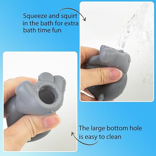 Miniatura 7 de Juguete de baño para bebé, apilable, juguetes de bañera para bebés, flotante, tren de barco con marionetas de dedo de animales, juguete de baño de