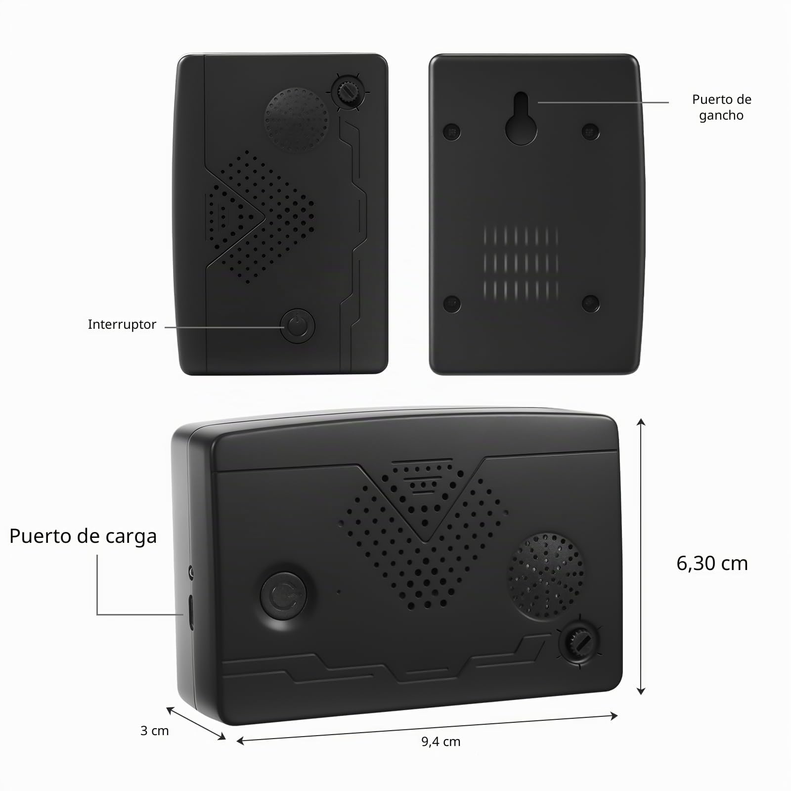 Paquete de 2 repelentes ultrasónicos de murciélagos para exteriores, para ático, dispositivos disuasorios de murciélagos para deshacerse de los murciélagos, repelente ultrasónico para interiores para