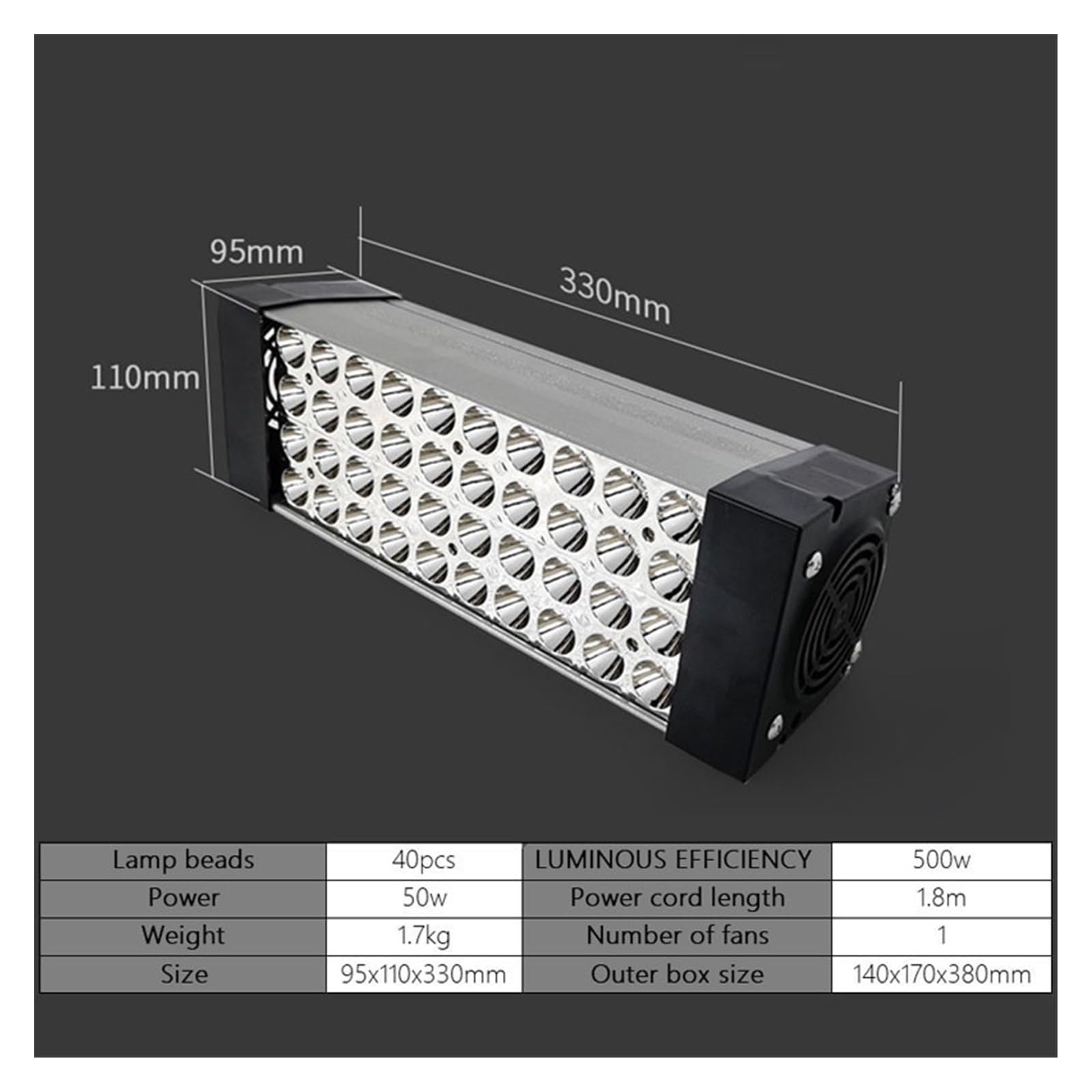 Lampa utwardzająca UV, 500W szybkoschnąca lampa utwardzająca UV ultrafioletowa 365nm 395nm 405nm klej żywiczny zielony olej lutowniczy płytka drukowana powłoka farba do ekranu LCD(395nm)
