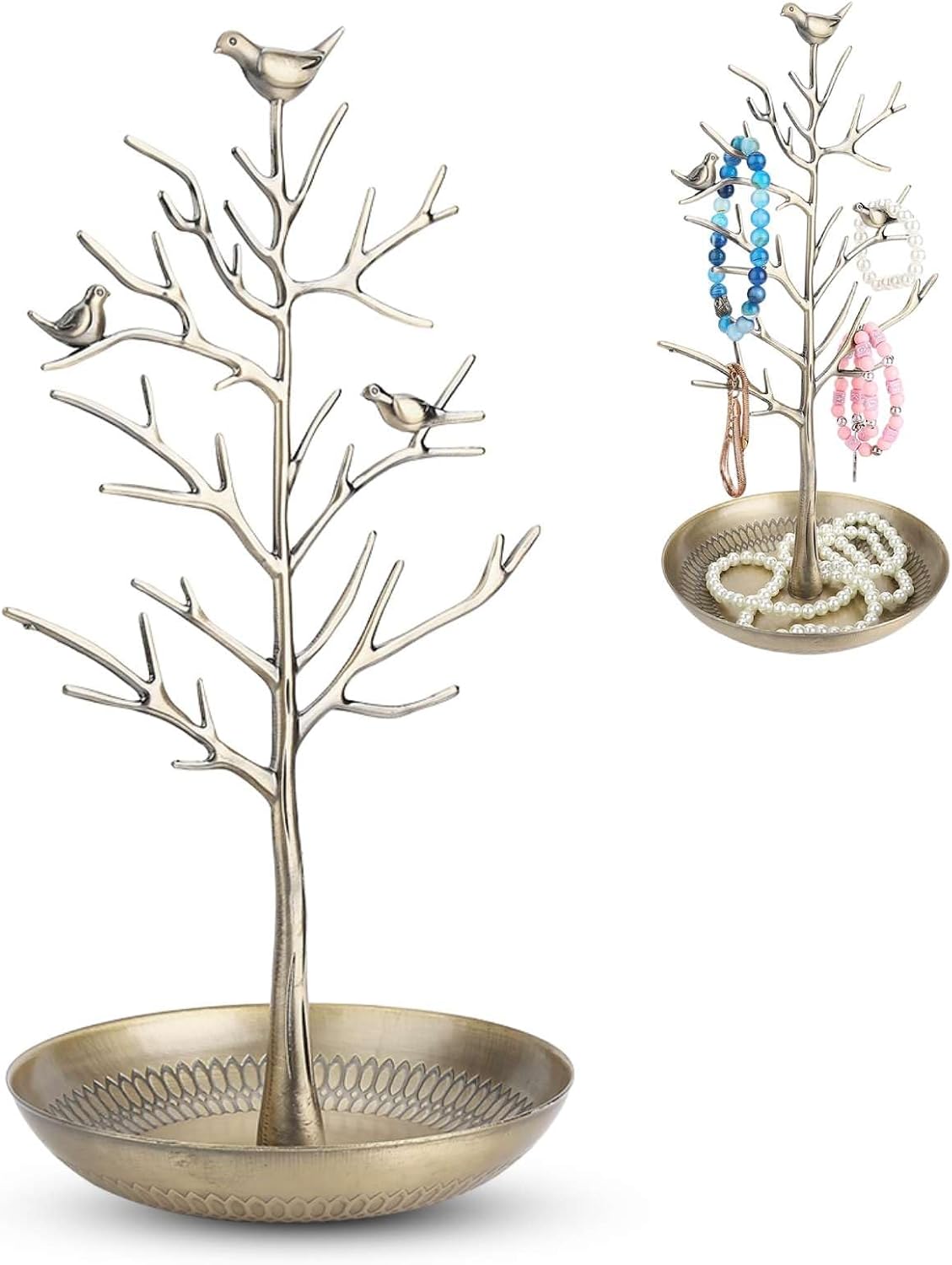 Jewelry Organizer Stand, Jewelry Tree Display Holder Jewlery Tower (Cyan)