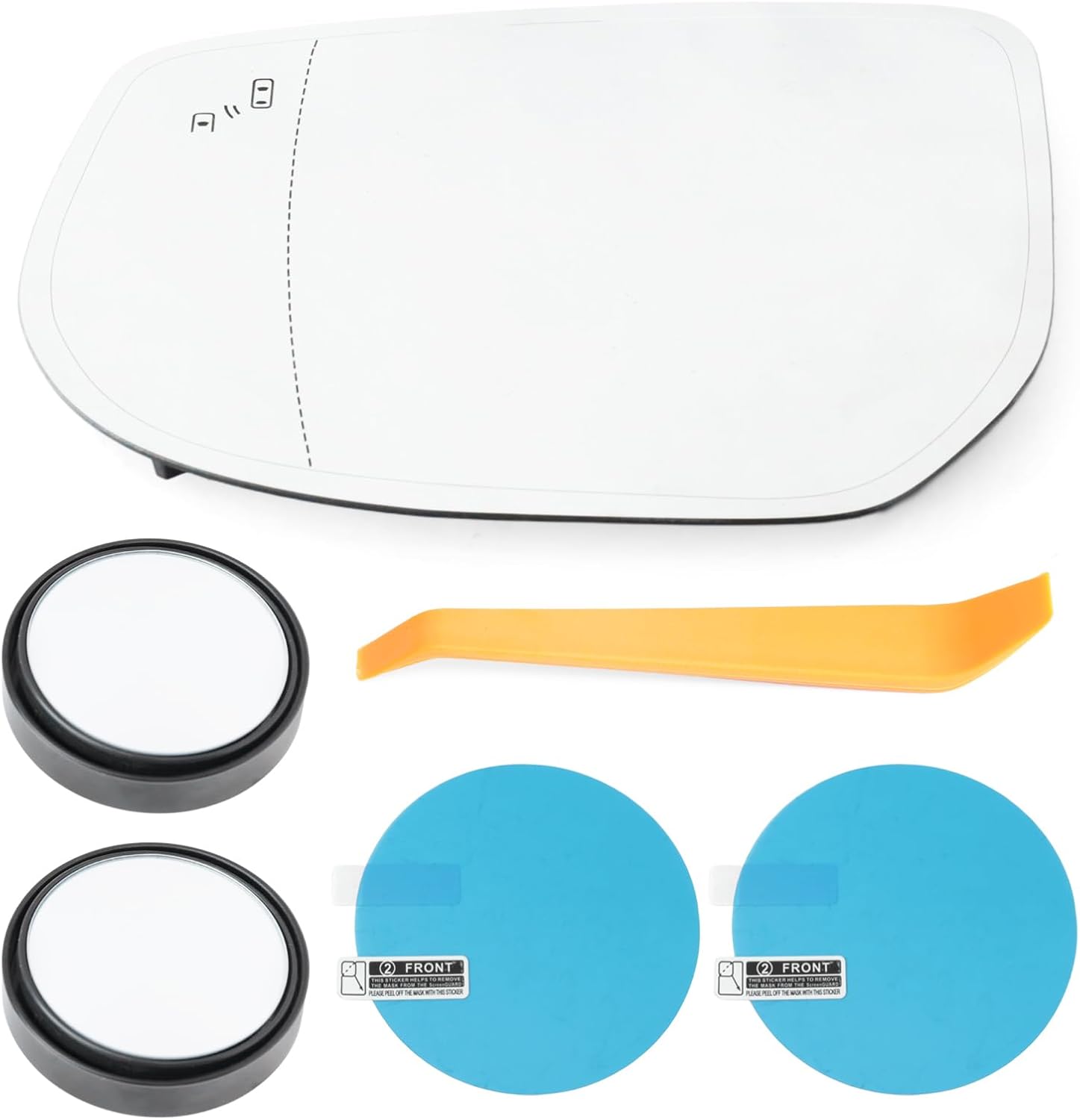 22839672 Driver Mirror Glass Compatible with Cadillac XTS 2013 2014 2015 2016 2017, Replace 23216353 Left Side Rear View Mirror Glass Replacement Heated w/Blind Spot w/o Auto Dimming