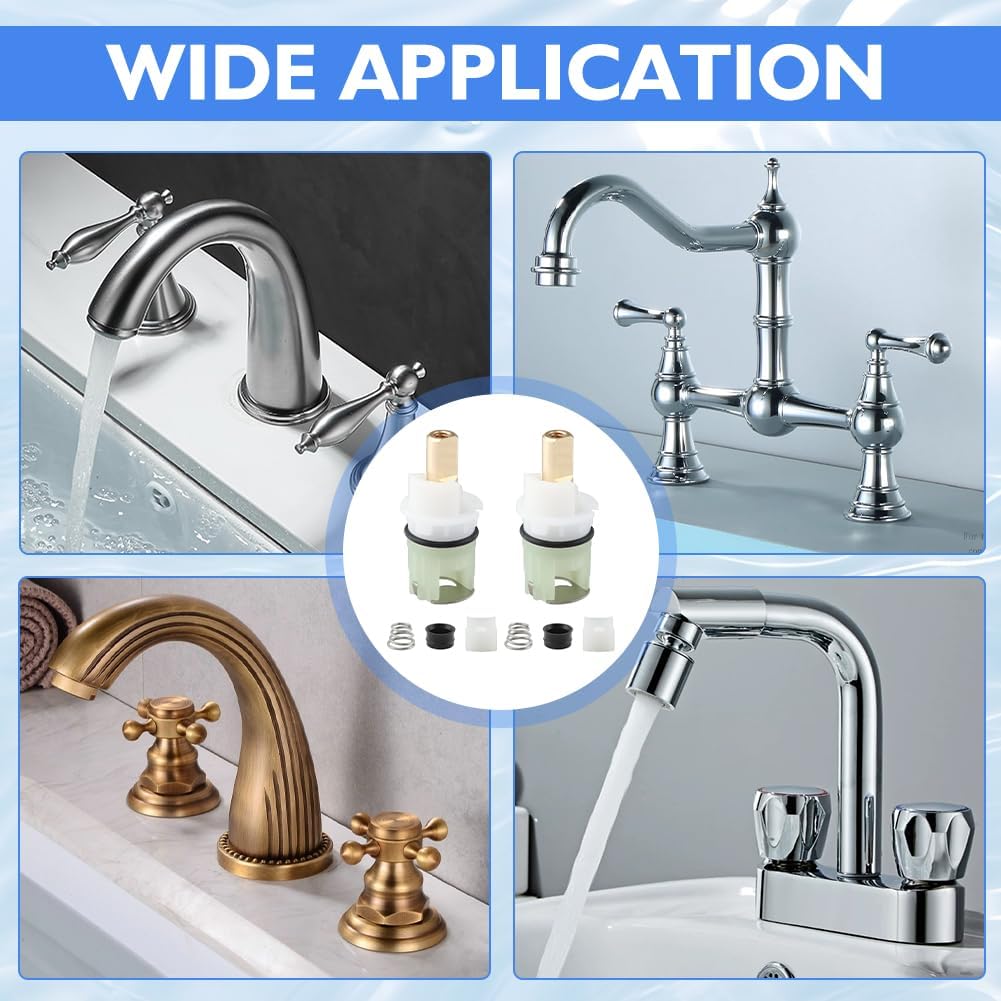 RP25513 Faucet Cartridge Replacement,Faucet Stem Assembly Repair Kit fits Two Handle,Cartridge Replacement with RP4993 Seat and Spring for Bathtub Shower Sink Bathroom Kitchen,2PCS