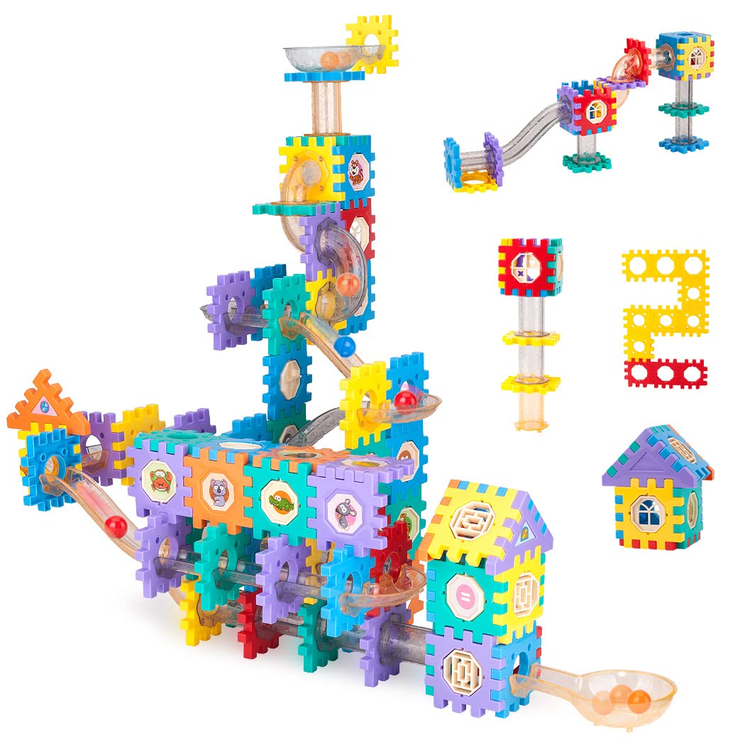 Marble Run Race Track Building Blocks - 286 Pieces - STEM Building Toy ...