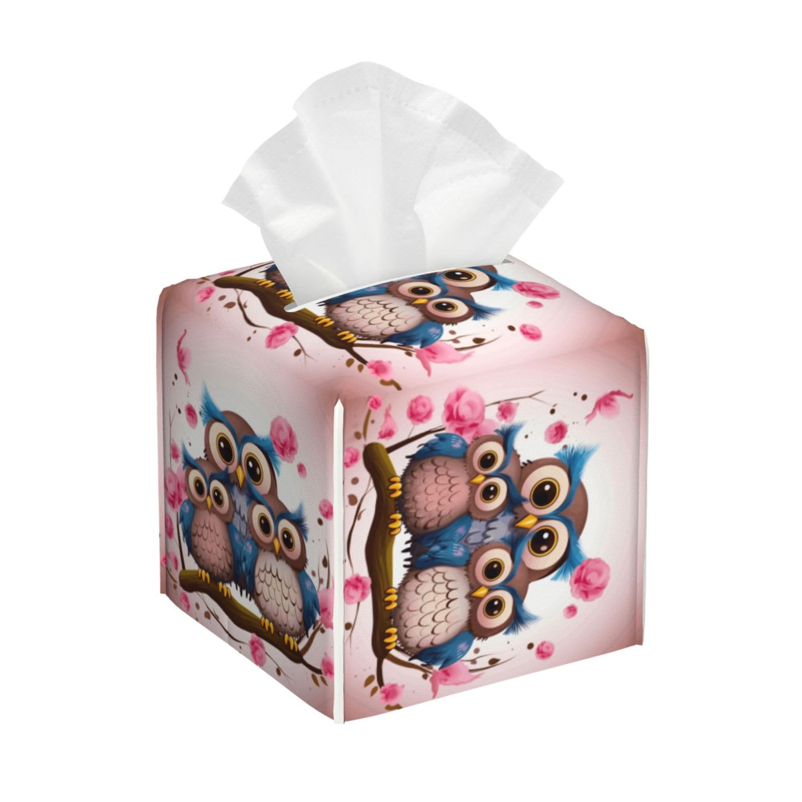 Cute Owls Tissue Box Cover Square Cube Boxes