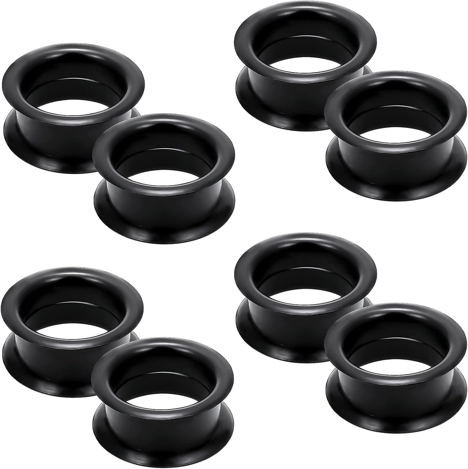 6G-50mm Thick Black Silicone Ear Gauges Tunnels Rubber Ear Plugs Gauges Double Flared Flexible Tunnel Earrings for Women Men